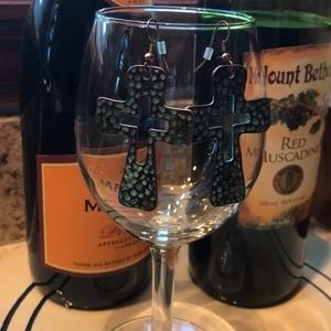 Hammered Cross Earrings.